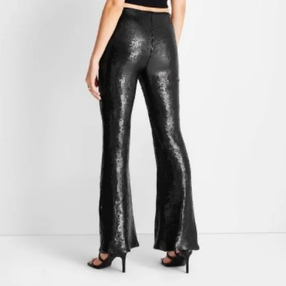 Future Collective with Kahlana Barfield Brown High-Rise Sequin Flare Pan… - Picture 2 of 16